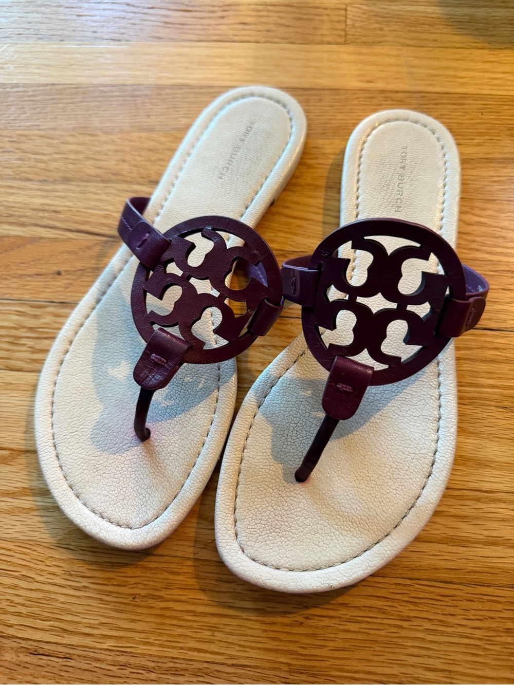 Tory Burch Miller Thong Sandal in Deep Plum